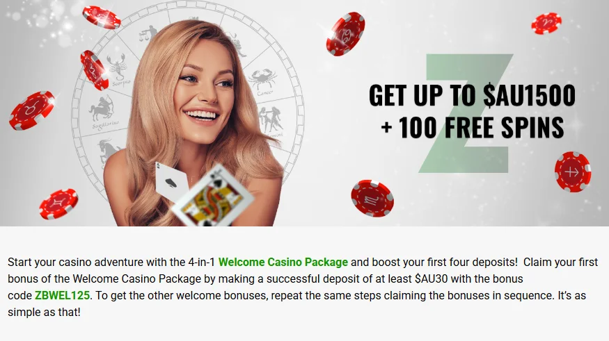ZodiacBet Casino Welcome Package