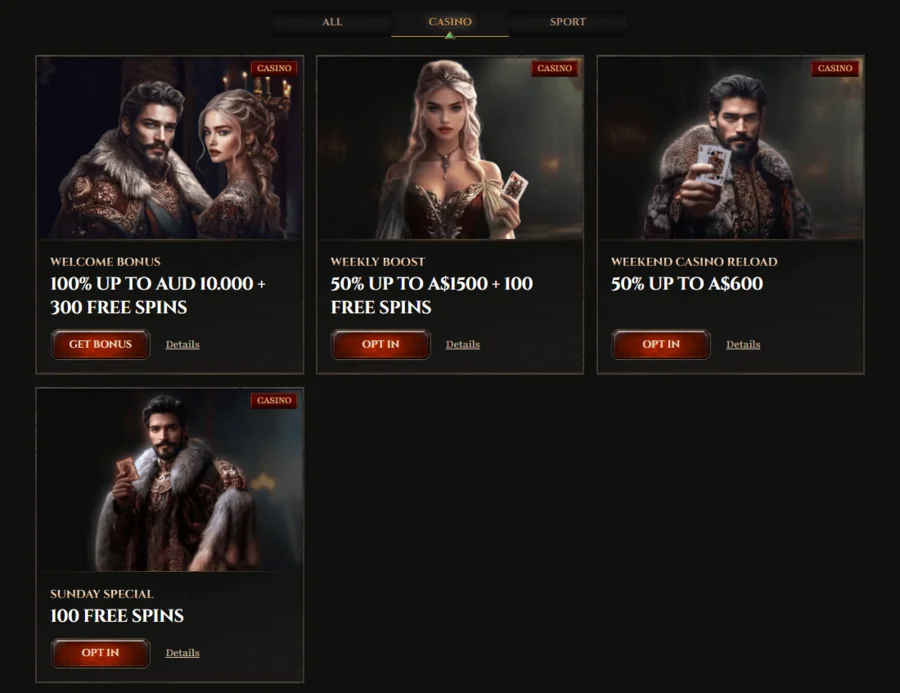 Kyngs casino bonuses
